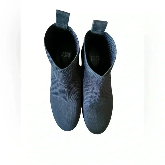 Eileen Fisher Mars Knit Wedge Heel Booties Size 9 - Picture 4 of 16
